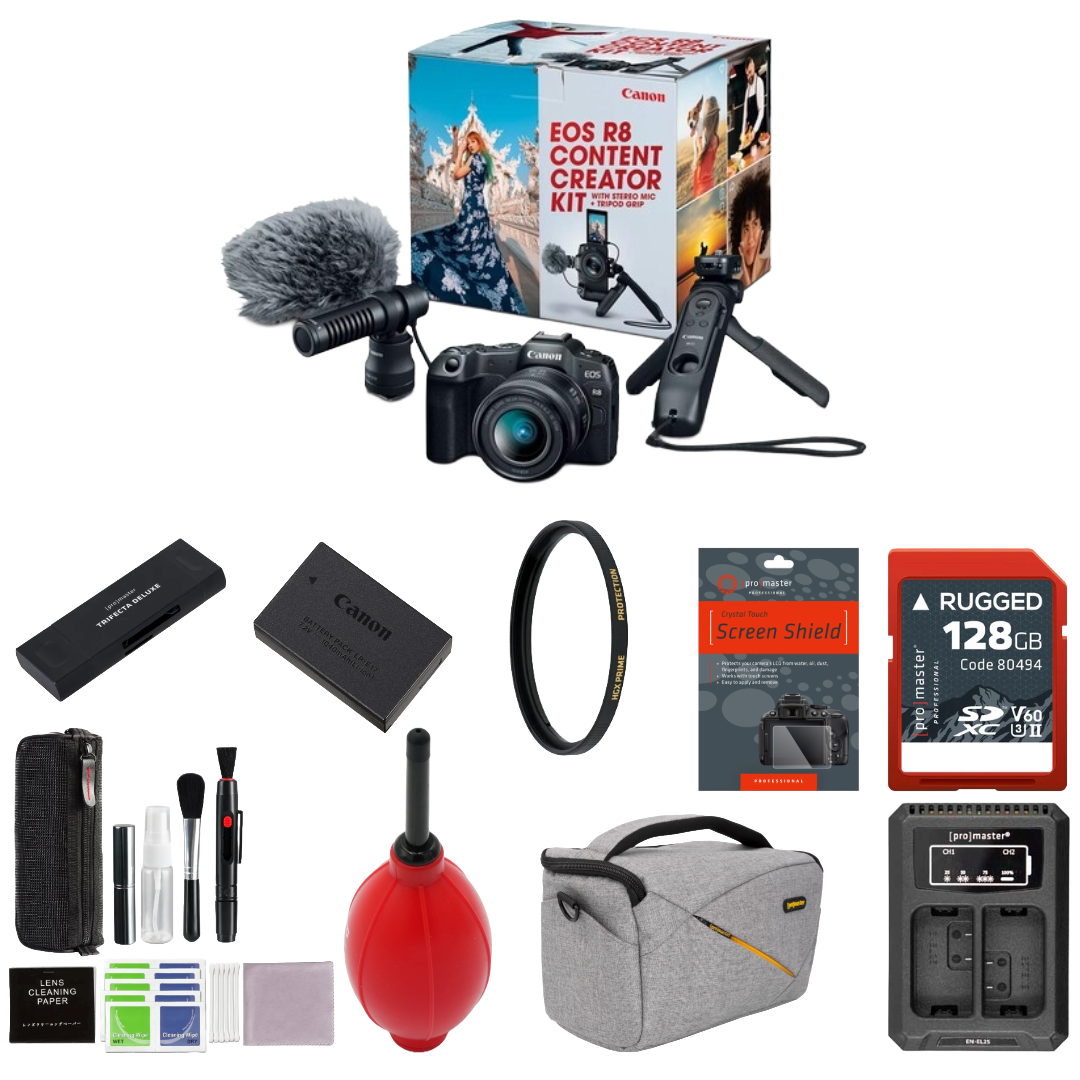 Canon EOS R8 Mirrorless Camera Content Creator Kit Package