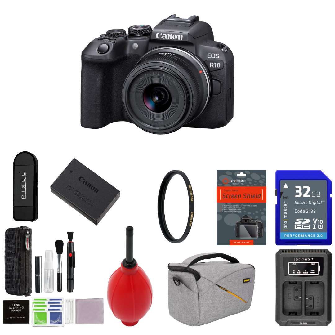 Canon EOS R10 Mirrorless Camera with 18-45mm Lens Package