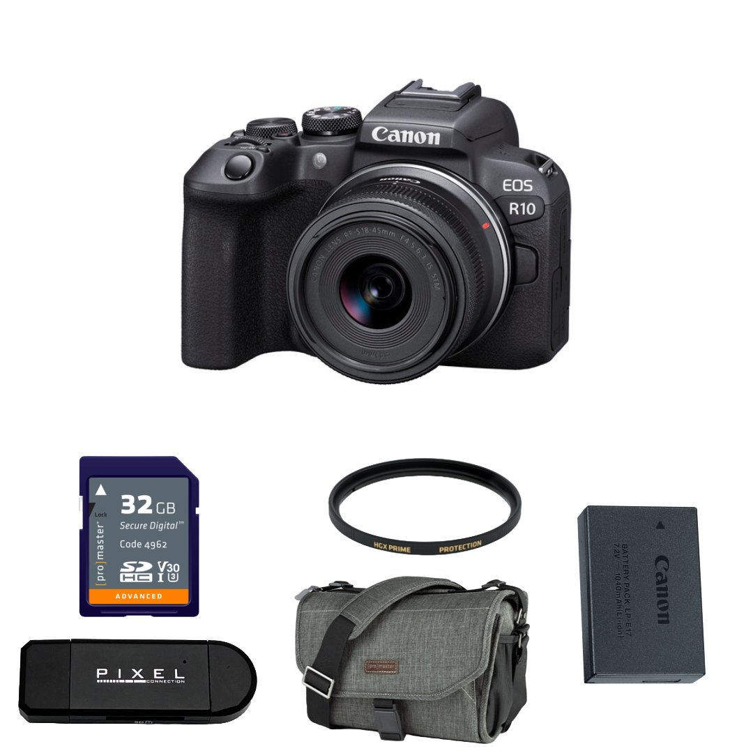 Canon EOS R10 Mirrorless Camera with 18-45mm Lens Package