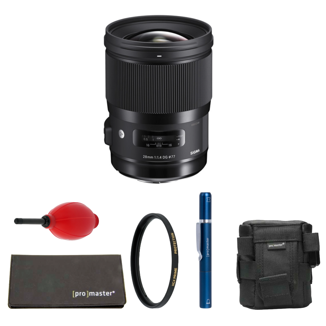 Sigma 28mm f/1.4 DG HSM Art Lens for Nikon F Package
