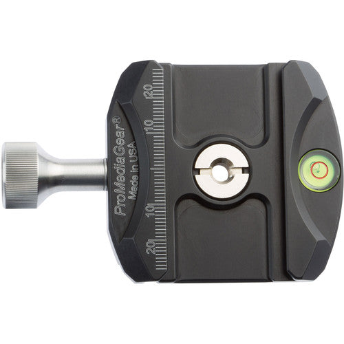 Pro Media Gear Arca-Swiss Type QR Clamp with 1/4" Hardened Thread Insert with Bubble Level (60mm wide)