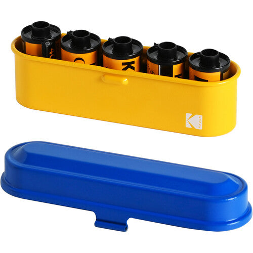 Kodak Steel 135 Film Case (Blue Lid-Yellow Body)