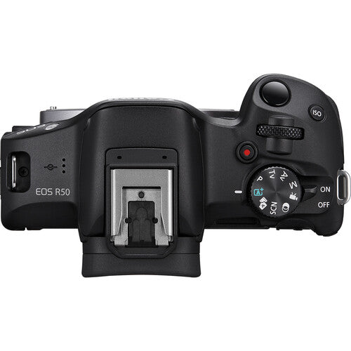 Canon EOS R50 Mirrorless Camera with 18-45mm Lens (Black) Package