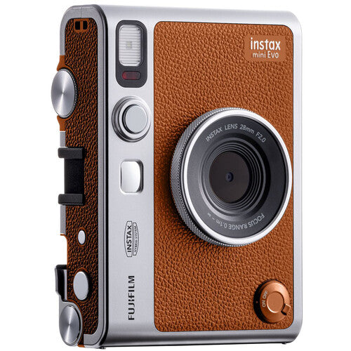 FUJIFILM INSTAX MINI EVO Hybrid Instant Camera (Brown) Package