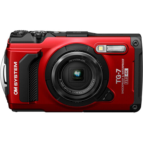 OM SYSTEM Tough TG-7 Digital Camera (Red) Package