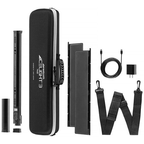 Westcott Ice Light 3 RGB LED Tube Light (1.5', Battery Grip & Barndoors Kit)