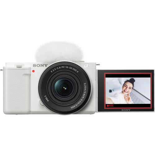 Sony ZV-E10 Mirrorless Camera with 16-50mm f/3.5-5.6 II Lens (White)