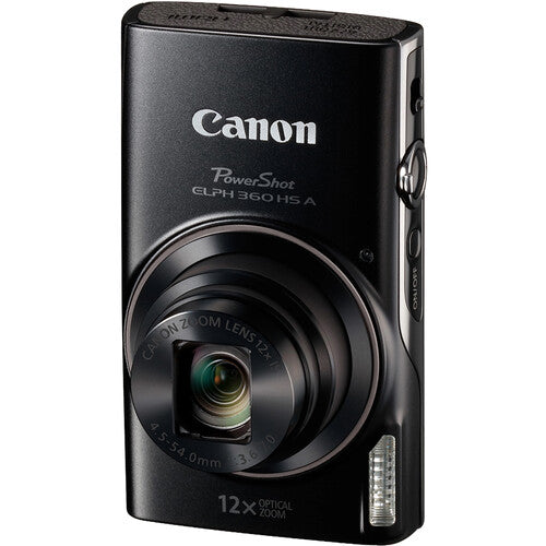 Canon PowerShot ELPH 360 HS A Digital Camera (Black) Package