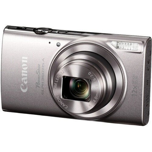 Canon PowerShot ELPH 360 HS A Digital Camera (Silver) Package