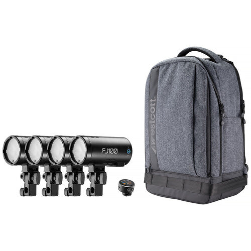 Westcott FJ100 Strobe 4-Light Backpack Kit with FJ-T1 S Wireless Trigger for Sony Cameras