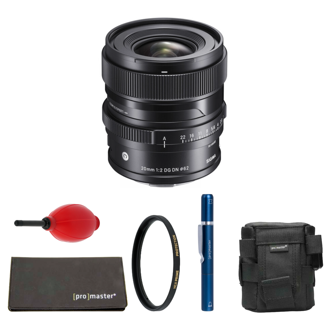 Sigma 20mm f/2 DG DN Contemporary Lens (Leica L) Package
