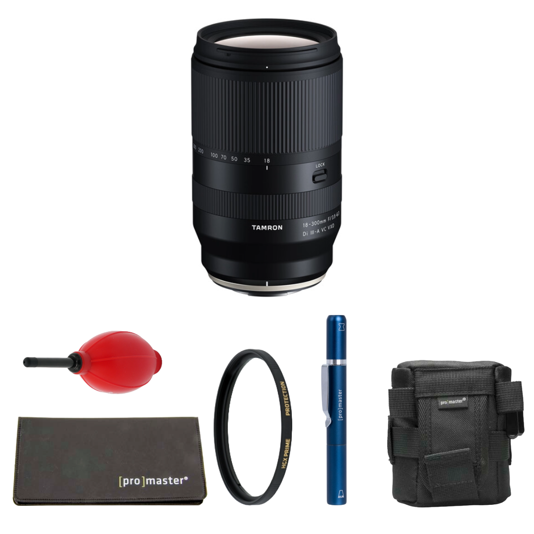 Tamron 18-300mm f/3.5-6.3 Di III-A VC VXD Lens for Sony E Package