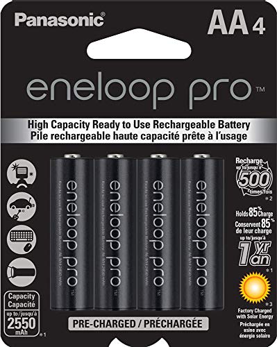 Panasonic (Sanyo) Eneloop XX Pro AA 2550mAH Rechargeable Batteries - 4 Pack