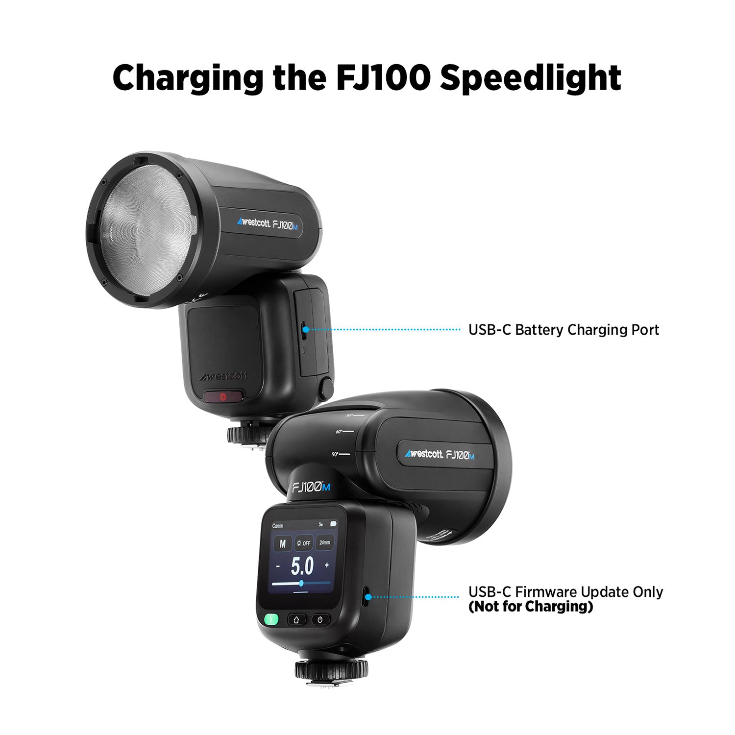 Westcott FJ100 M Touchscreen Speedlight Flash with Multi-Brand Camera Mount (100Ws)
