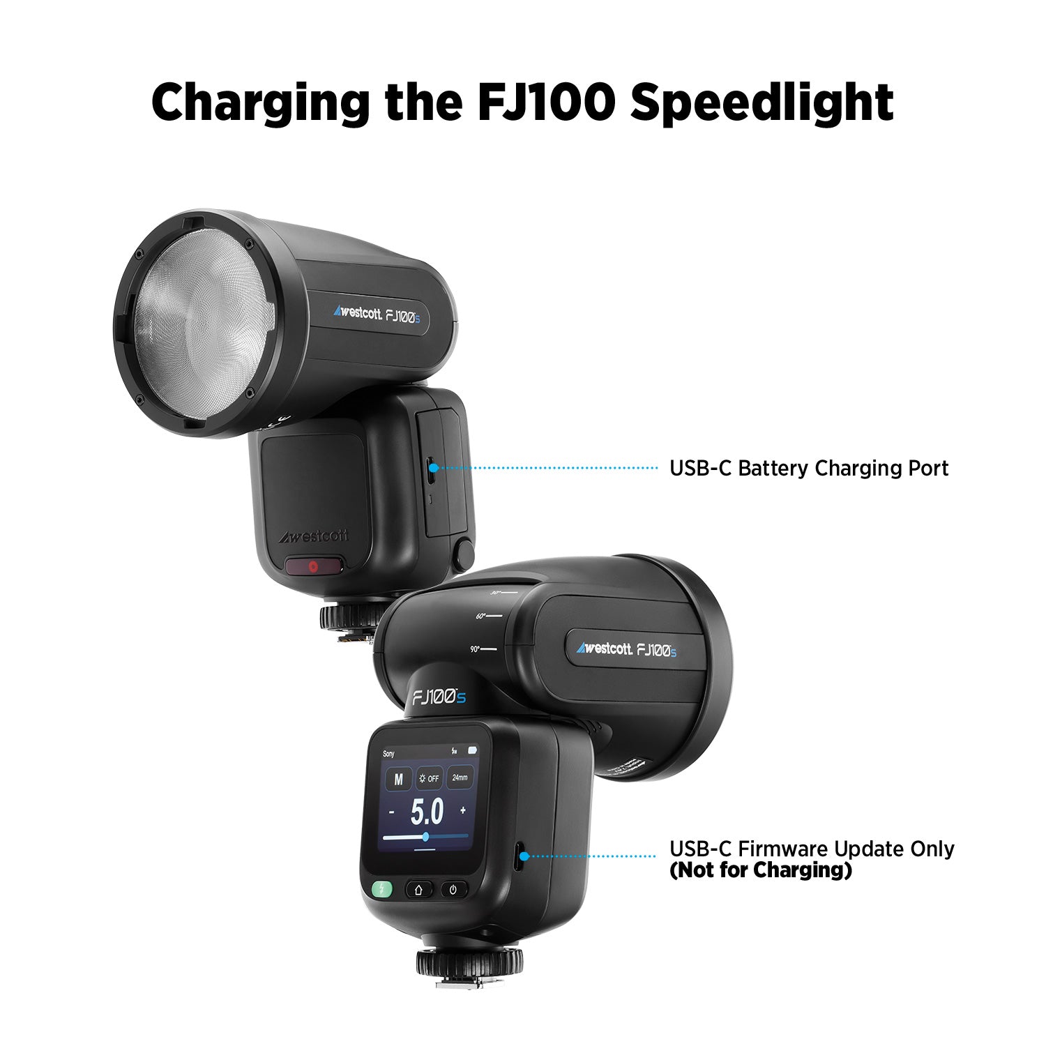 Westcott FJ100 M Touchscreen Speedlight Flash with SonyCamera Mount (100Ws)