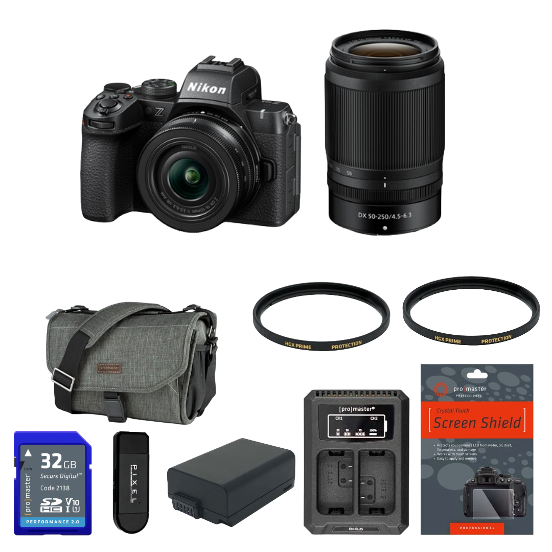 Nikon Z50 II Mirrorless Camera with 16-50mm and 50-250mm Lenses Package