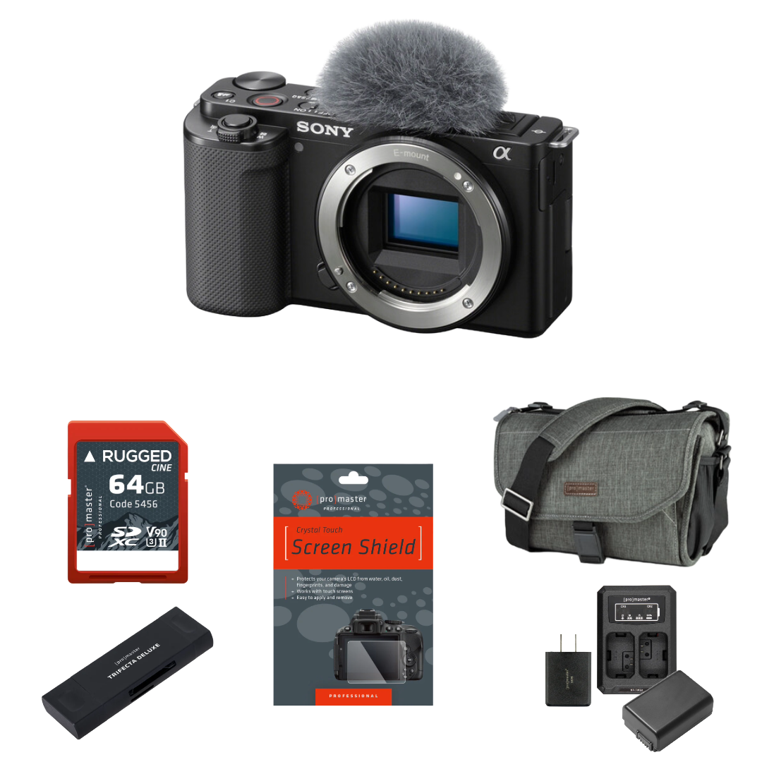 Sony ZV-E10 Mirrorless Camera (Black) Package