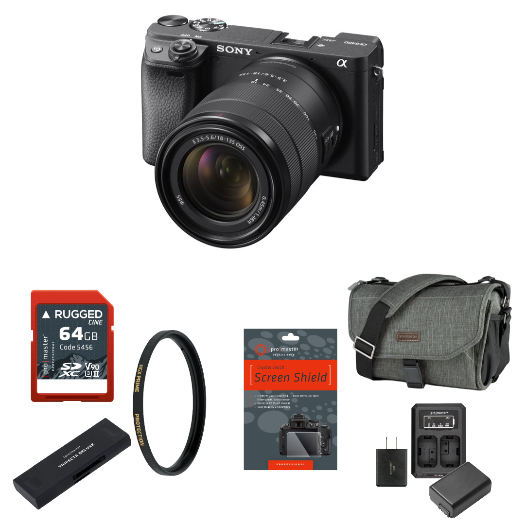 Sony a6400 Mirrorless Camera with 18-135mm f/3.5-5.6 Lens Package