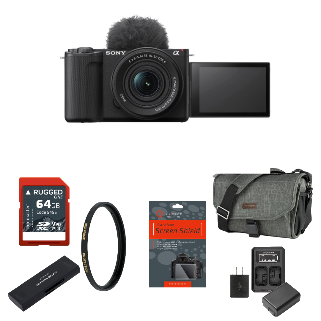 Sony ZV-E10 II Mirrorless Camera with 16-50mm Lens (Black) Package
