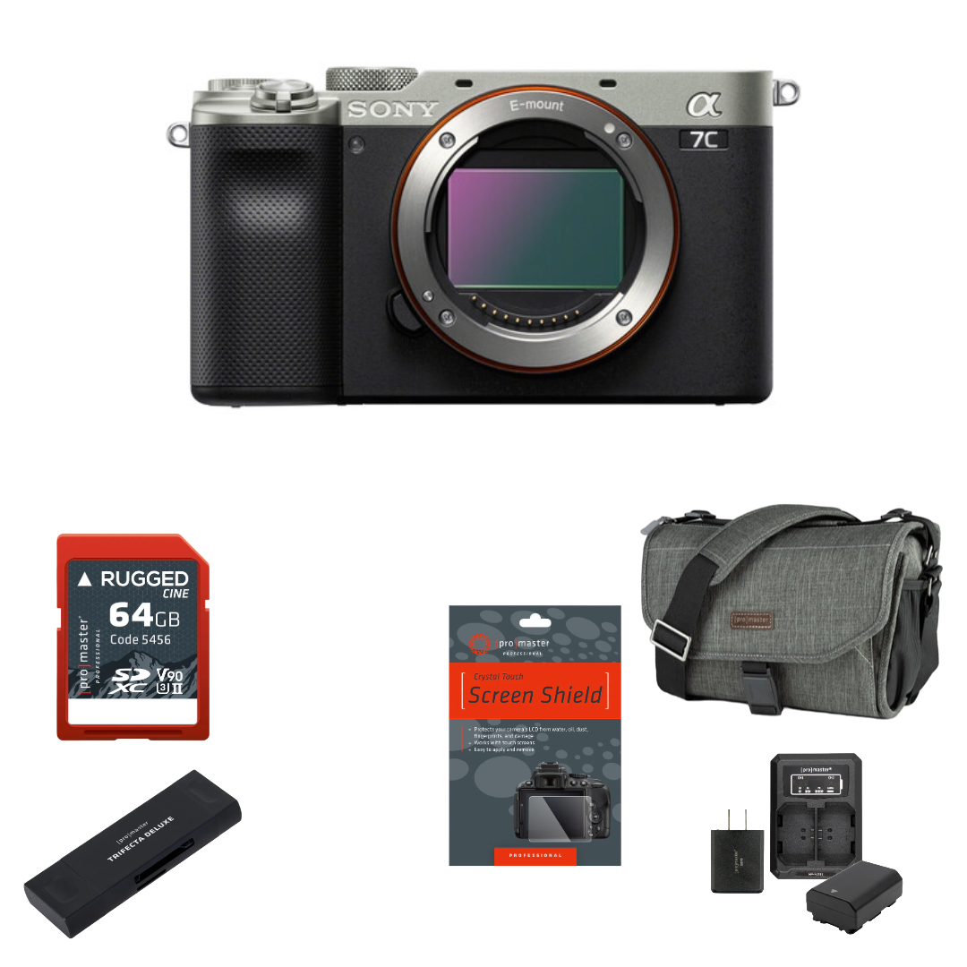 Sony a7C Mirrorless Camera (Silver) Package