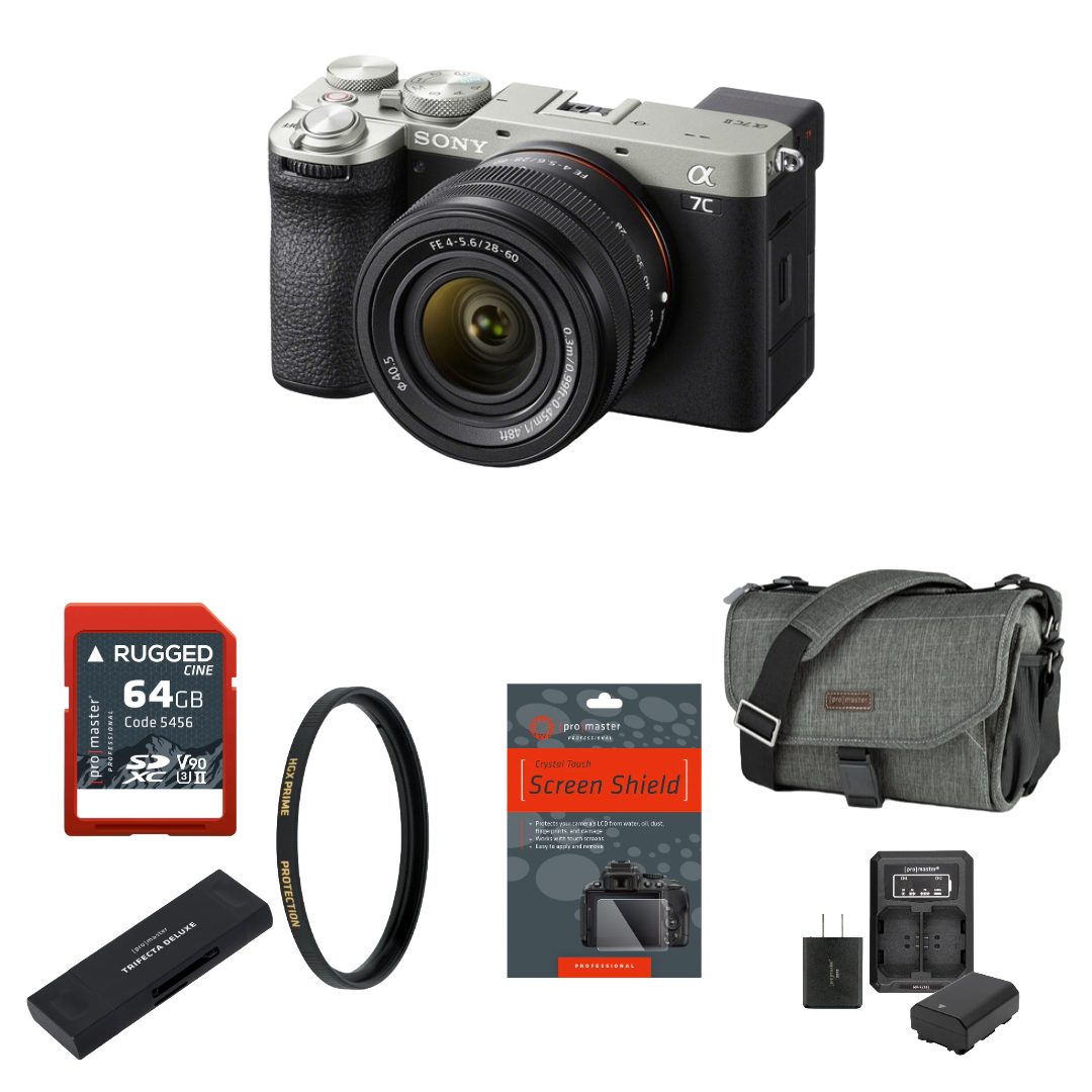 Sony a7C II Mirrorless Camera with 28-60mm Lens (Silver) Package