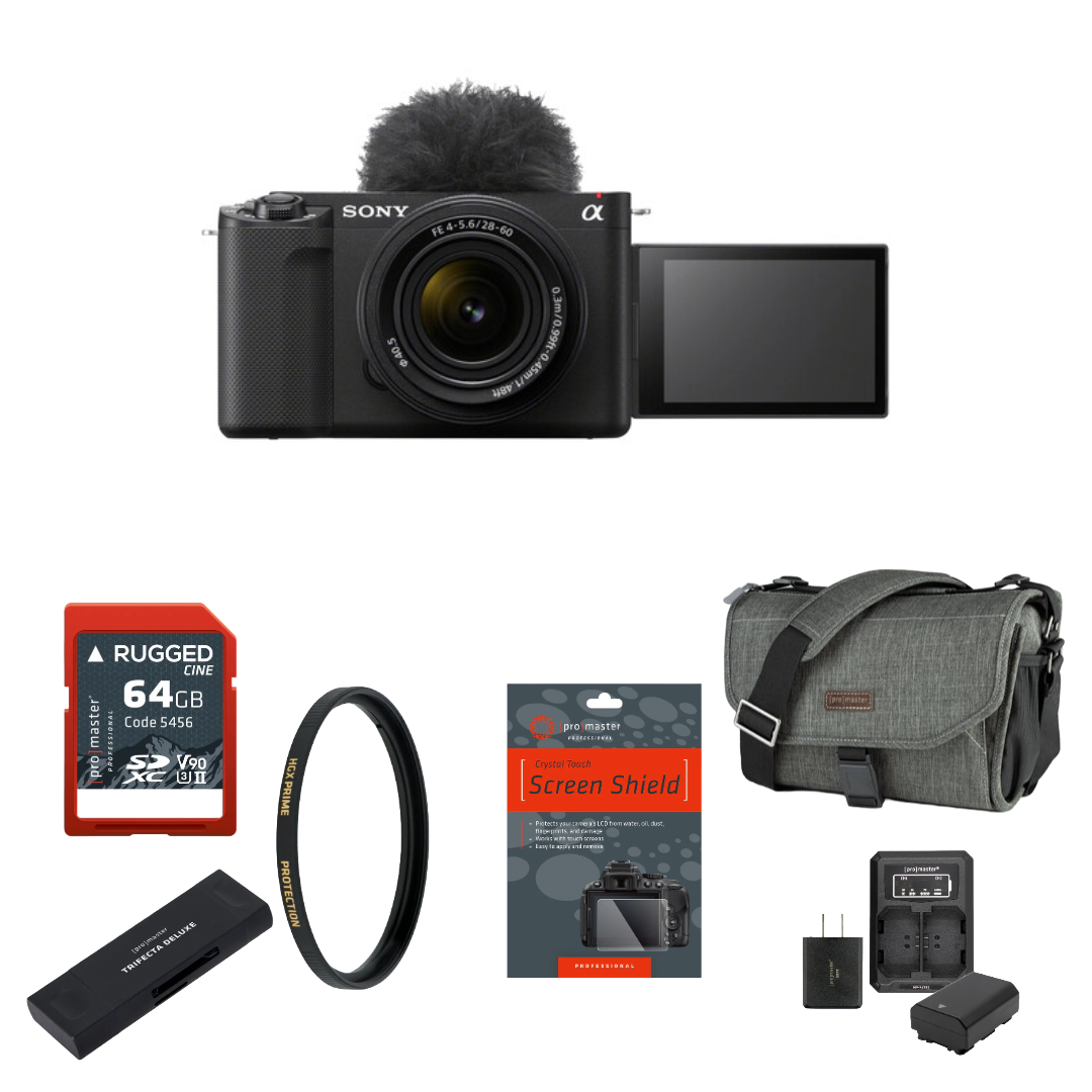 Sony ZV-E1 Mirrorless Camera with 28-60mm Lens (Black) Package