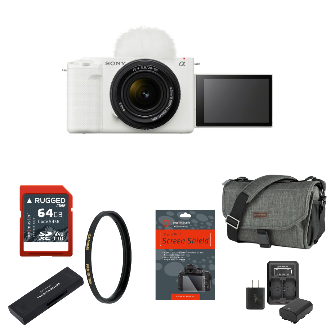 Sony ZV-E1 Mirrorless Camera with 28-60mm Lens (White) Package