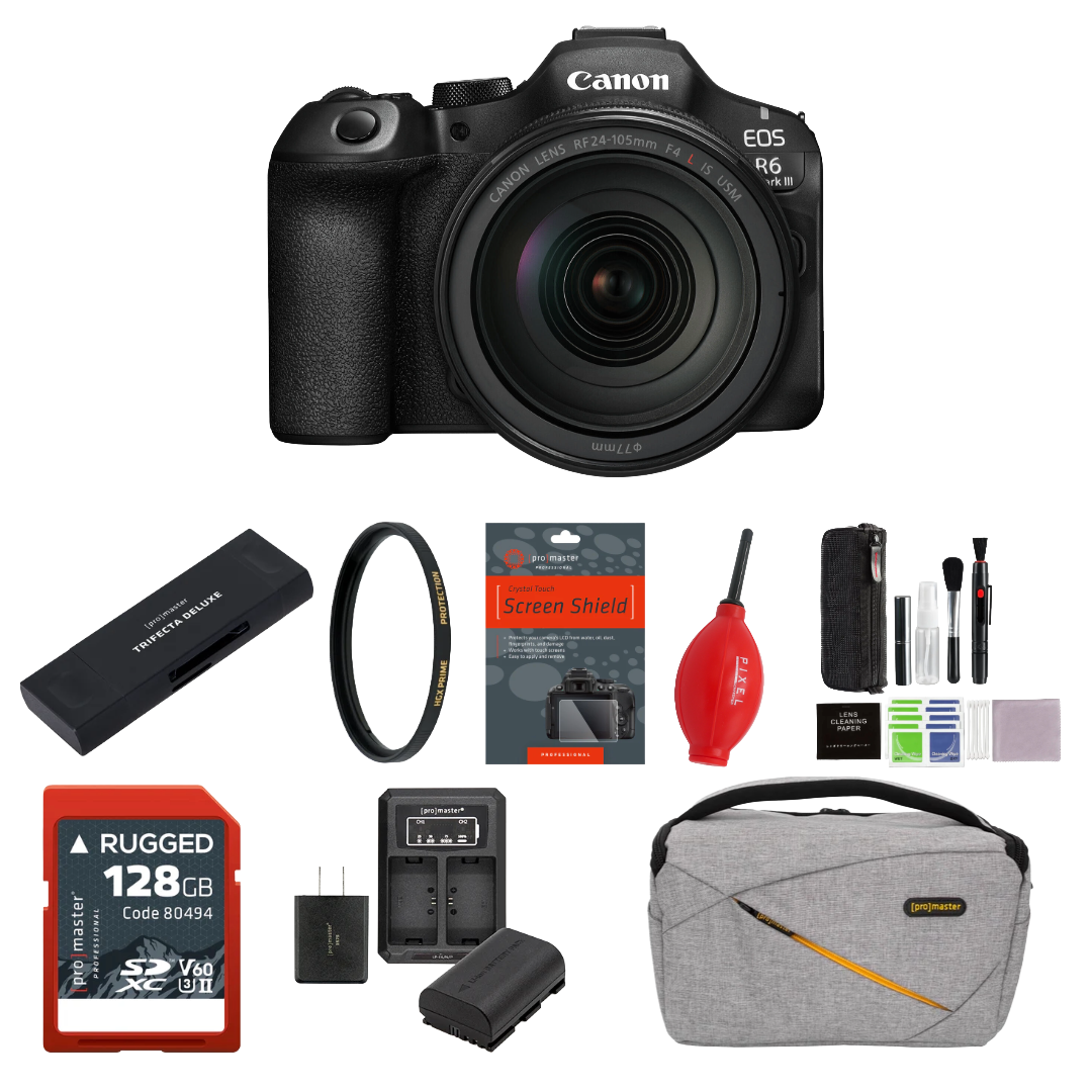Canon EOS R6 Mark III Mirrorless Camera with 24-105mm f/4 Lens Package
