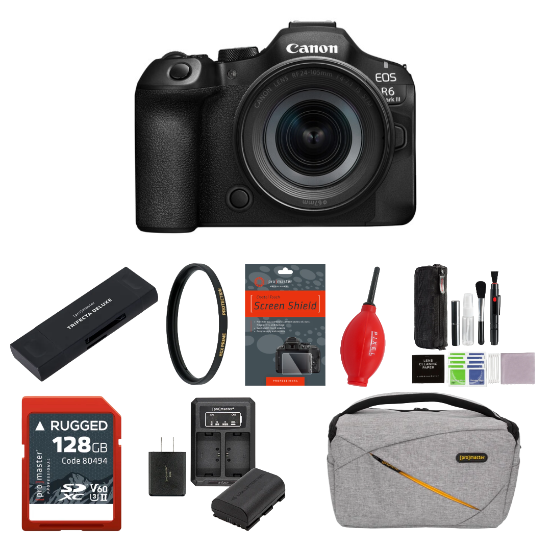 Canon EOS R6 Mark III Mirrorless Camera with 24-105mm f/4-7.1 Lens Package