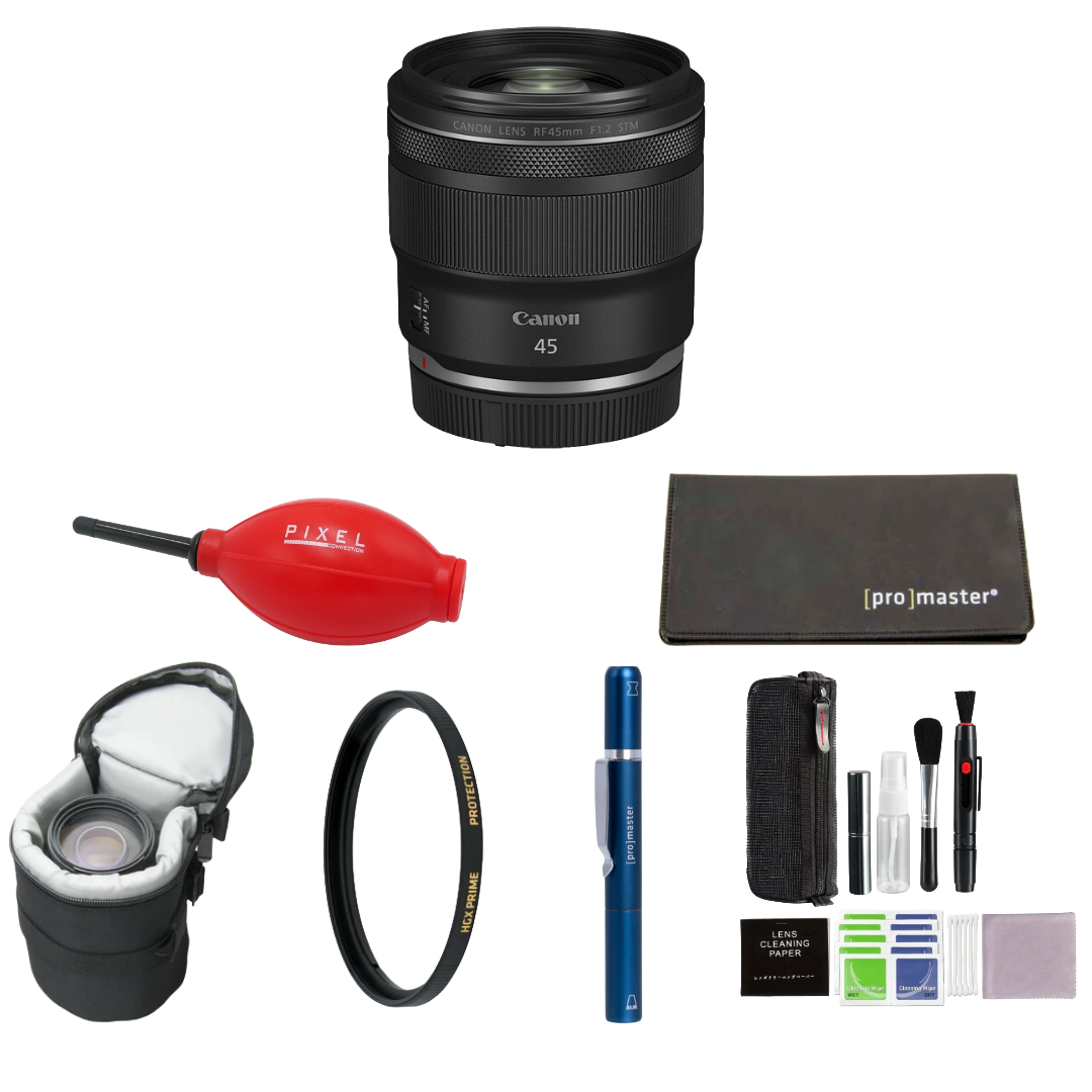Canon 45mm f/1.2 STM Lens (Canon RF) Package
