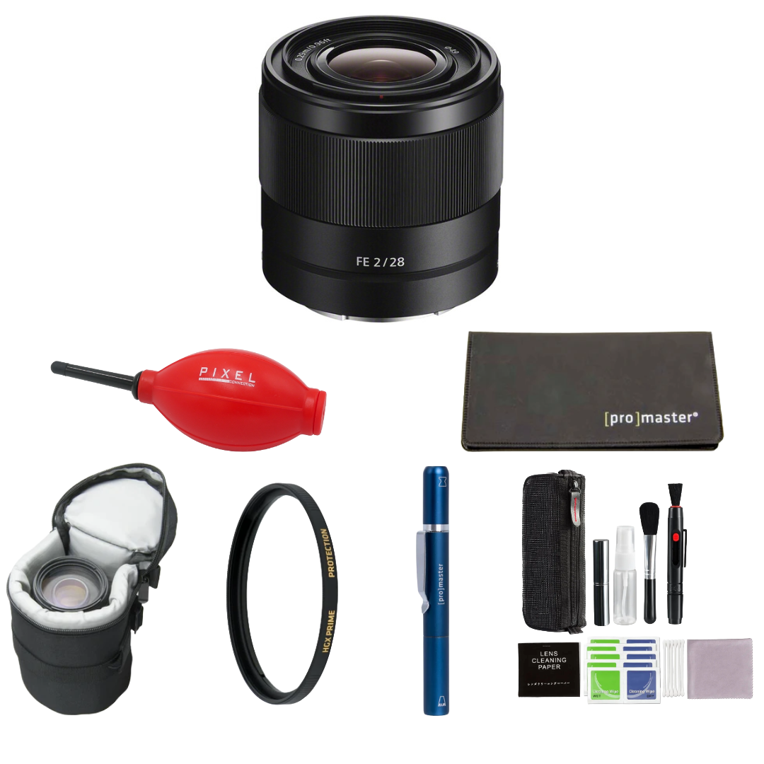 Sony FE 28mm f/2 Lens (Sony E) Package