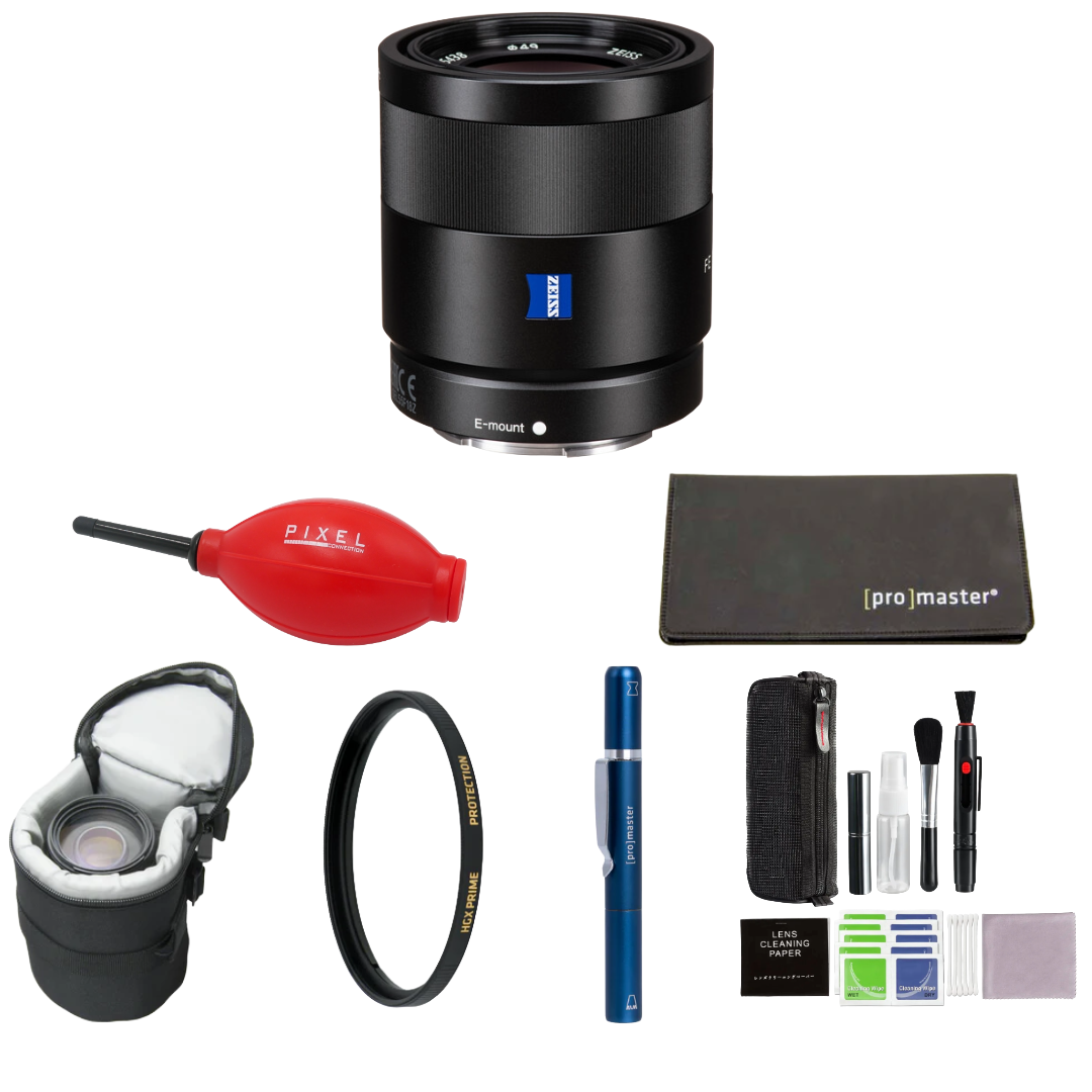 Sony Sonnar T* FE 55mm f/1.8 ZA Lens (Sony E) Package
