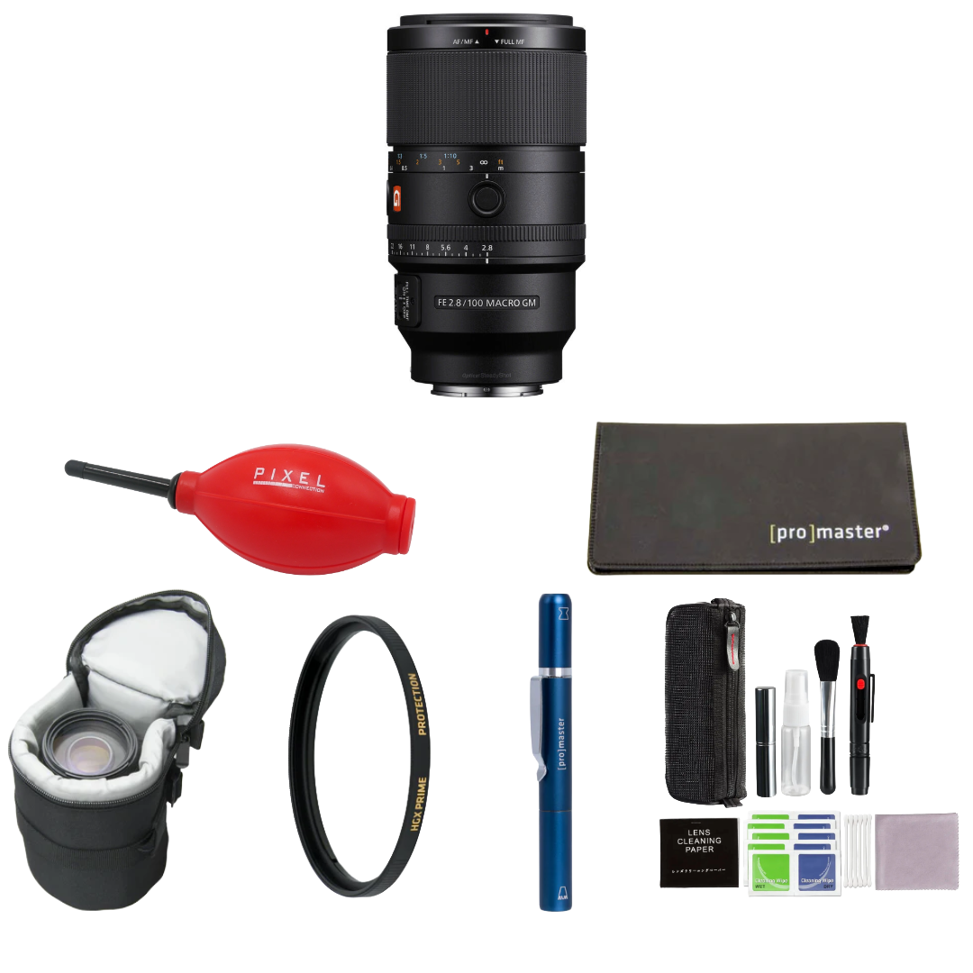 Sony FE 100mm f/2.8 Macro GM Lens (Sony E) Package
