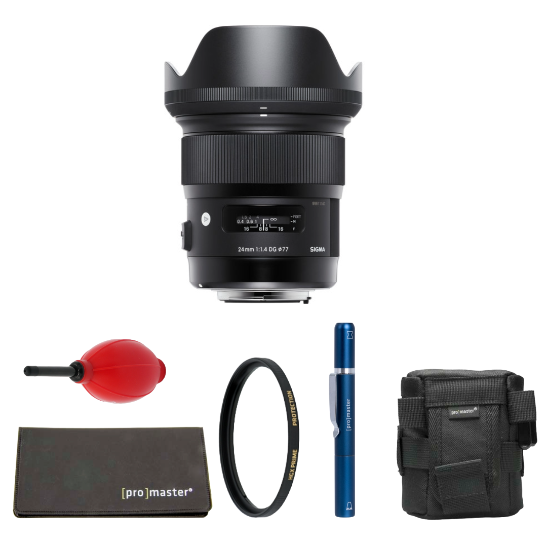 Sigma 24mm f/1.4 DG HSM Art Lens for Nikon F Package