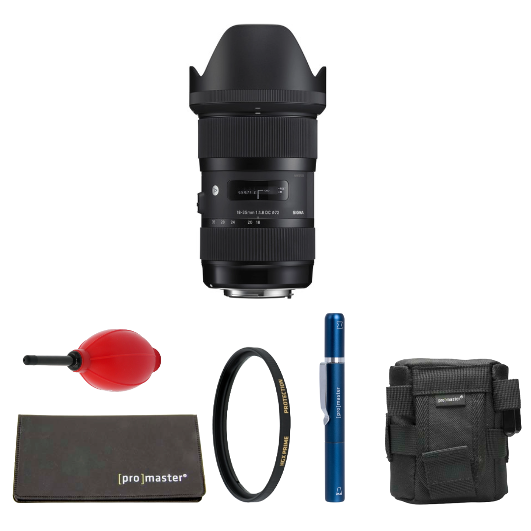 Sigma 18-35mm f/1.8 DC HSM Art Lens for Nikon F Package