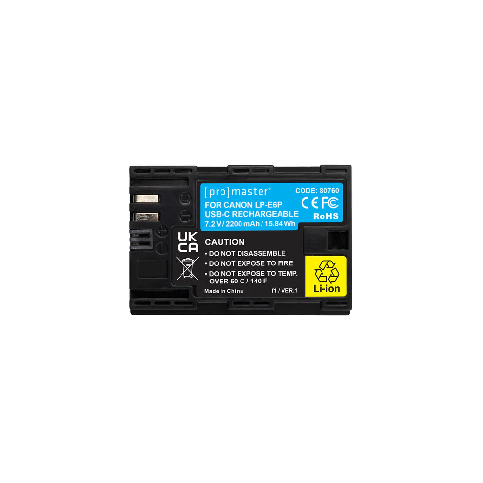 Promaster Li-ion battery for Canon LP-E6P with USB-C Charging