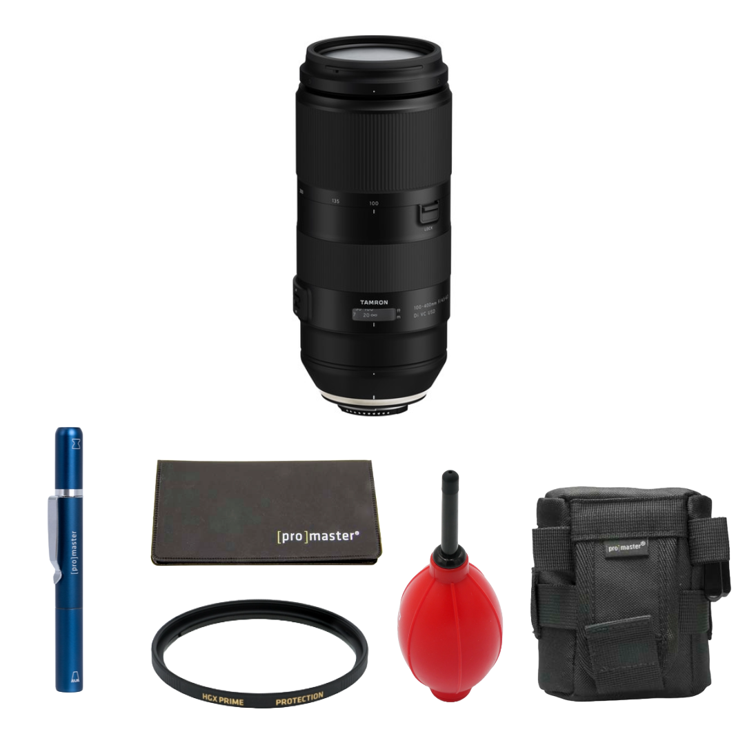 Tamron 100-400mm f/4.5-6.3 Di VC USD Lens for Nikon F Package