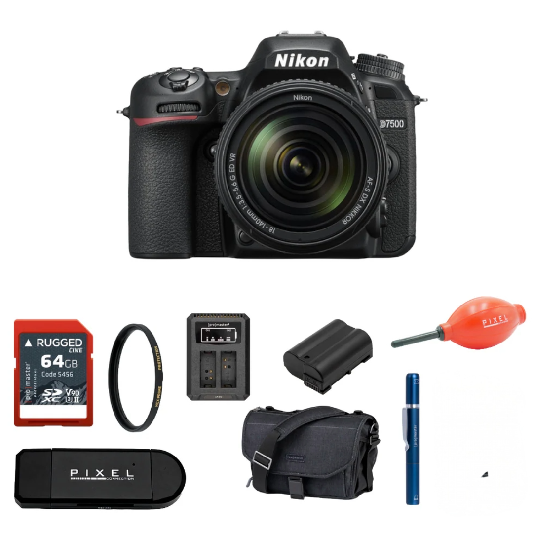 Nikon D7500 DSLR Camera with 18-140mm Lens Package