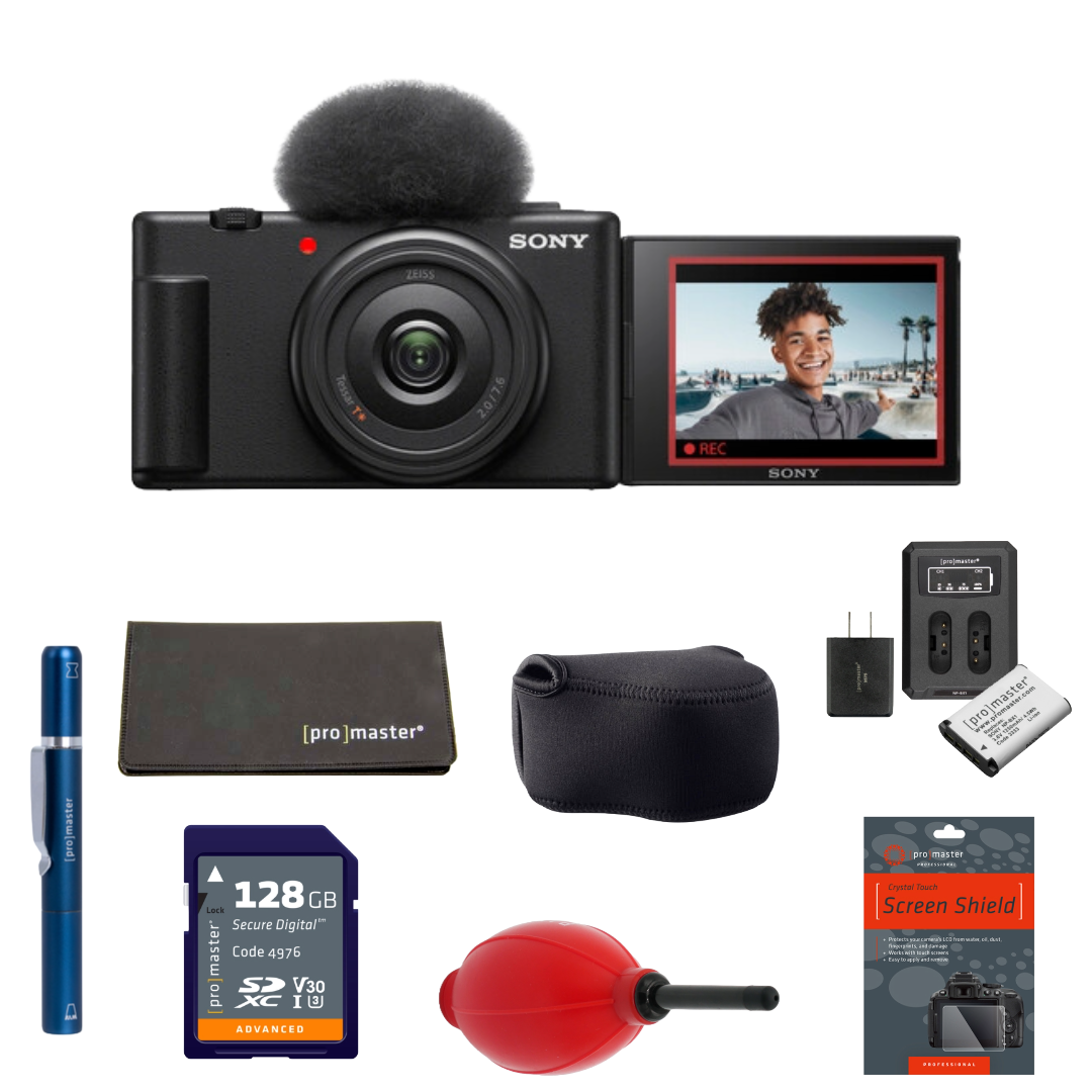 Sony ZV-1F Vlogging Camera (Black) Package