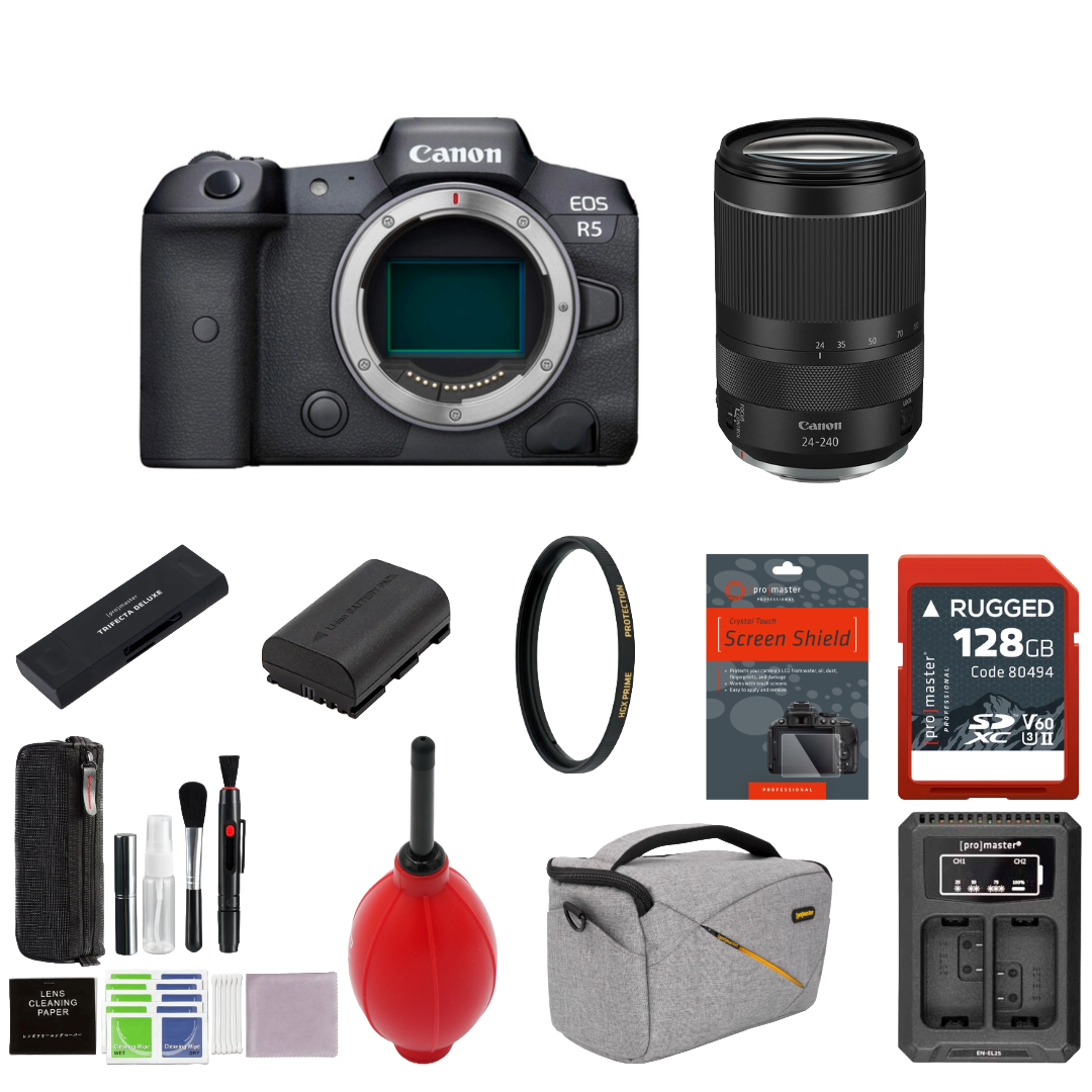 Canon EOS R5 Mirrorless Digital Camera with RF 24-240mm Lens Package