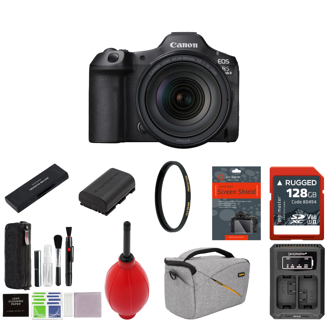 Canon EOS R5 Mark II Mirrorless Camera with 24-105mm f/4 Lens Package