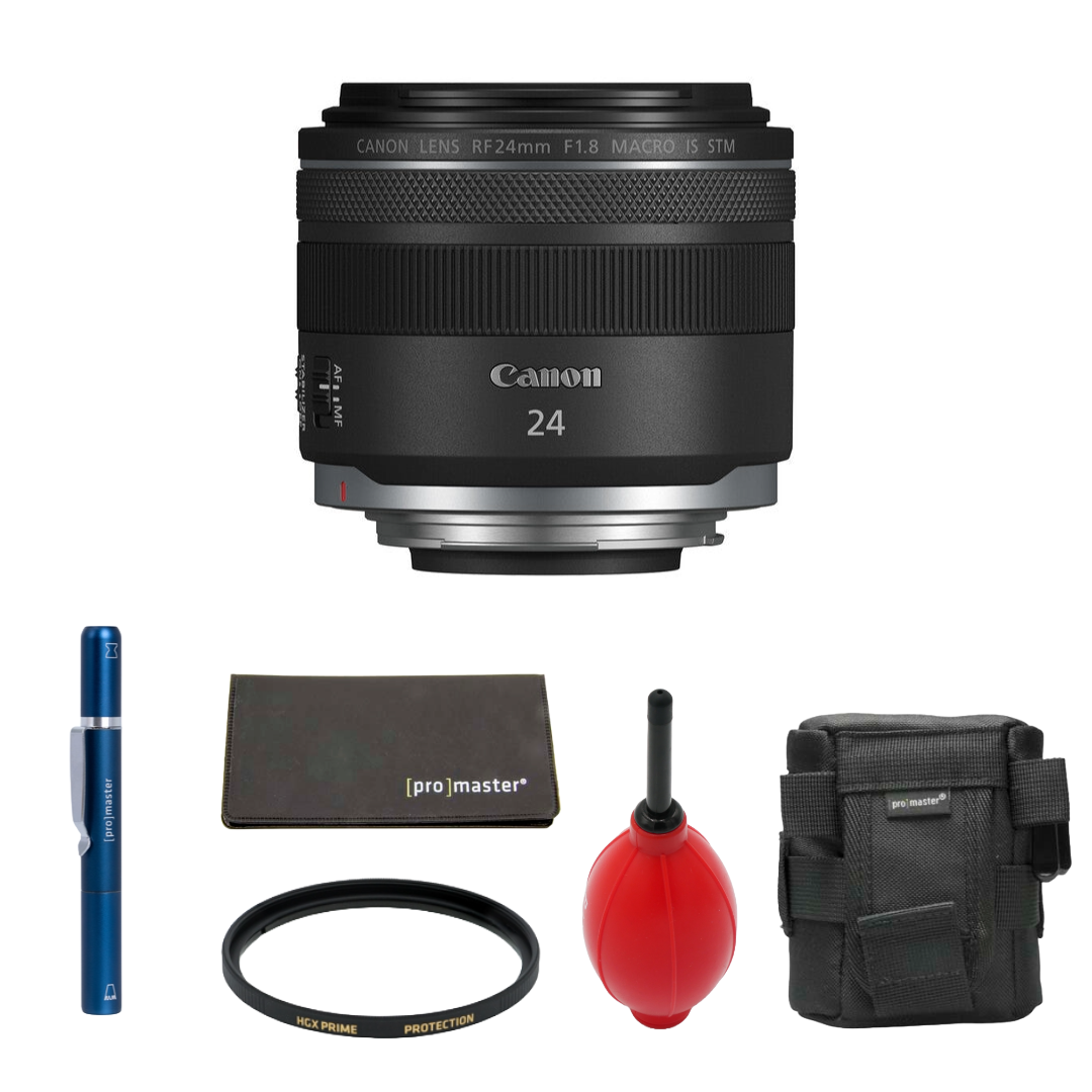 Canon RF 24mm f/1.8 Macro IS STM Lens (Canon RF) Package