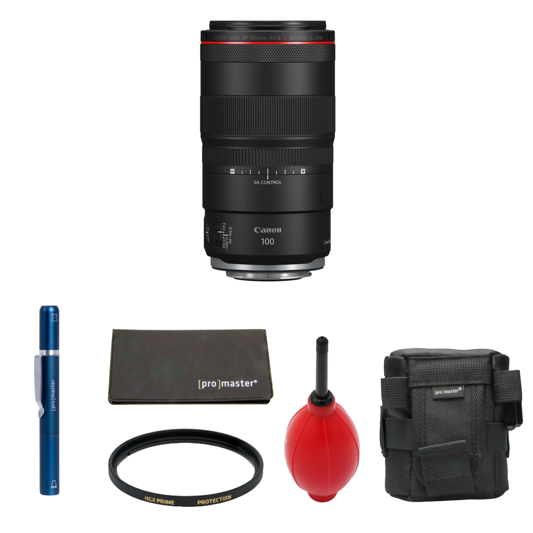Canon RF 100mm f/2.8 L Macro IS USM Lens (Canon RF) Package