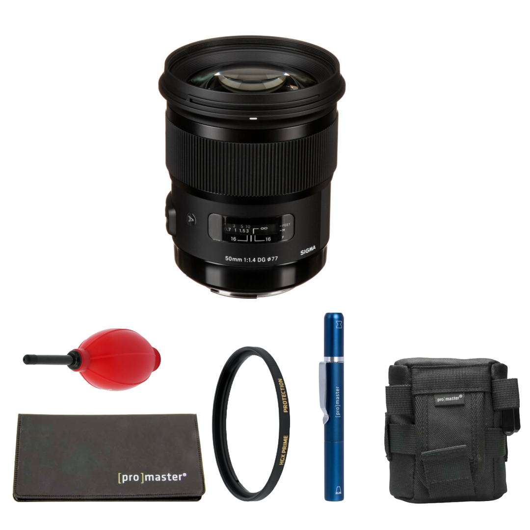 Sigma 50mm f/1.4 DG HSM Art Lens for Nikon F Package