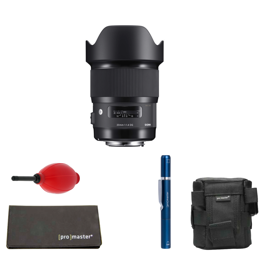 Sigma 20mm f/1.4 DG HSM Art Lens for Nikon F Package