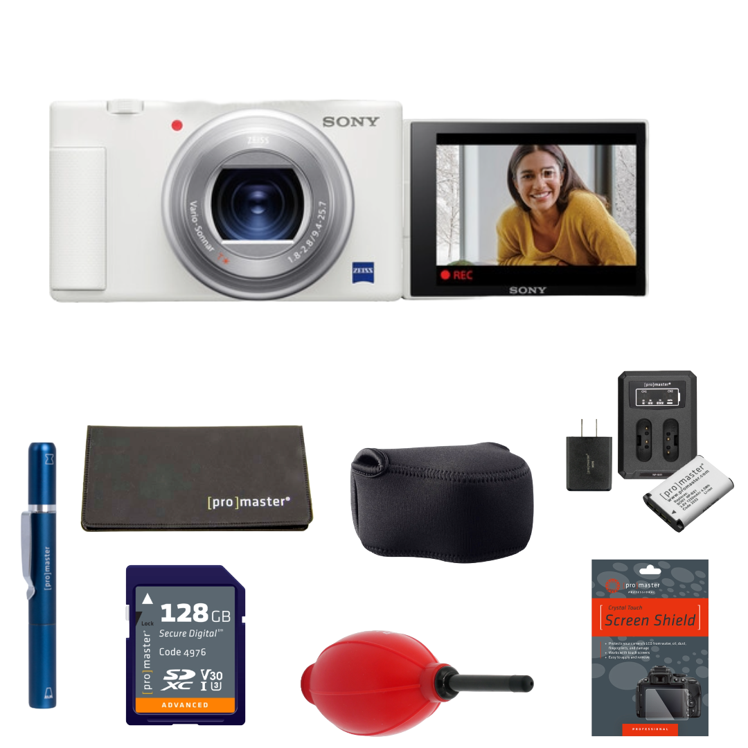 Sony ZV-1 Digital Camera (White) Package
