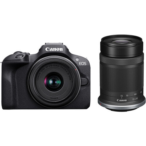 Canon EOS R100 Mirrorless Camera with 18-45mm and 55-210mm Lenses Package