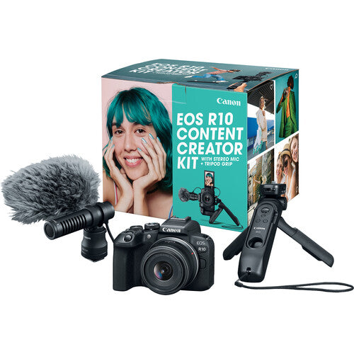 Canon EOS R10 Mirrorless Camera with 18-45mm Lens Content Creator Kit Package