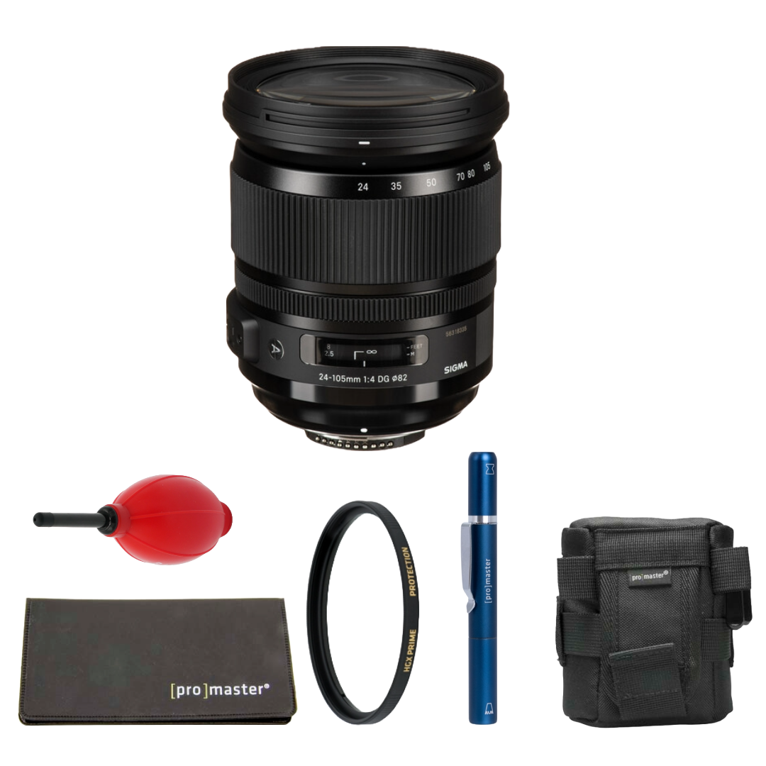 Sigma 24-105mm f/4 DG OS HSM Art Lens for Nikon F Package