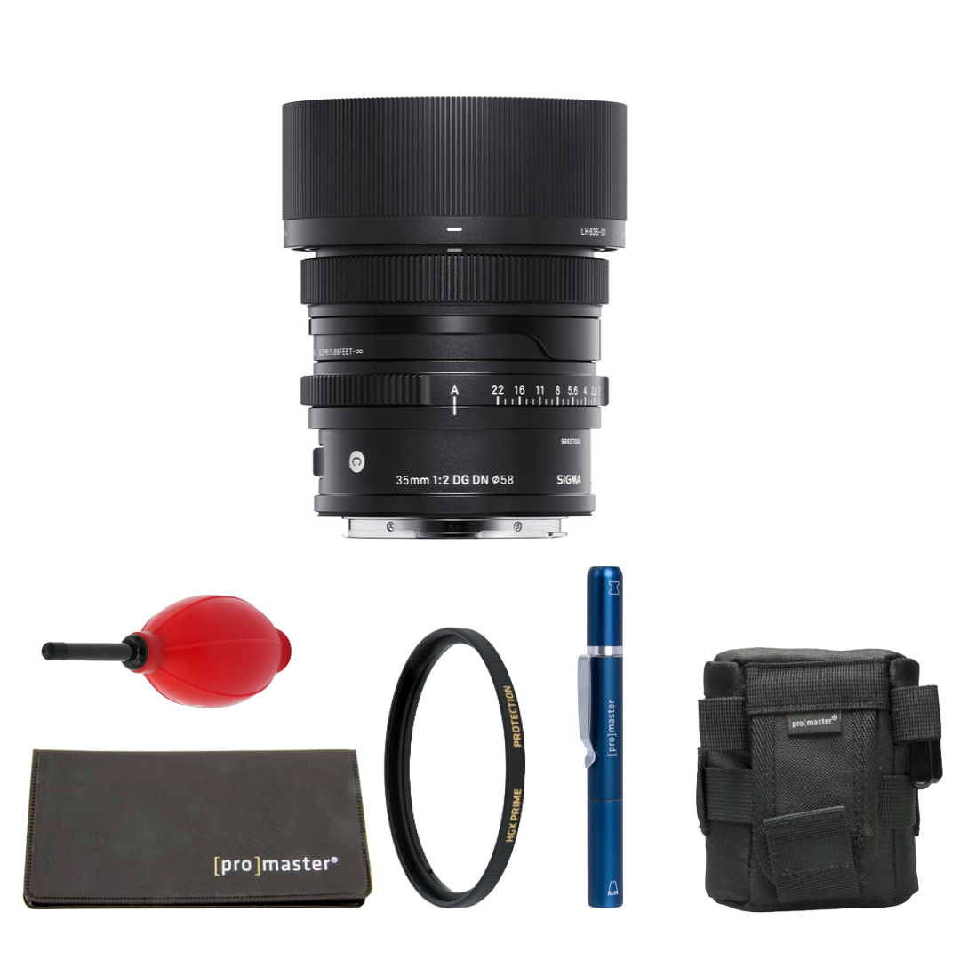 Sigma 35mm f/2 DG DN Contemporary Lens (Sony E) Package